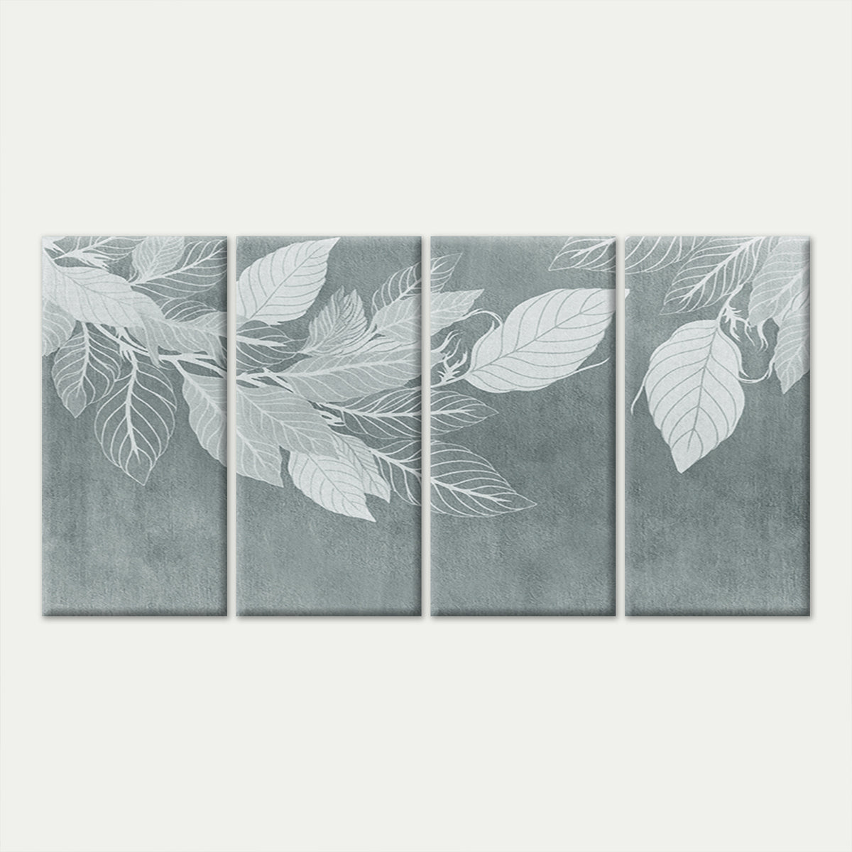 4pcs Modern Minimalist Grey White Botanical Wall Art Canvas Framed 45x80cm - High Quality Print 100% Australian Made Wall Canvas Ready to Hang