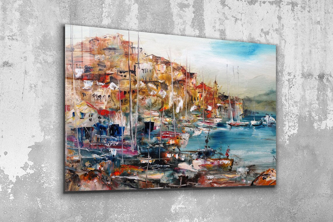 Old City Oil Painting UV Direct Aluminum Print Australian Made Quality