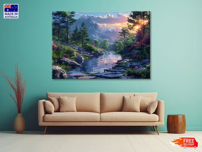 Sunset in the Mountains Print 100% Australian Made - Bella Home Decor