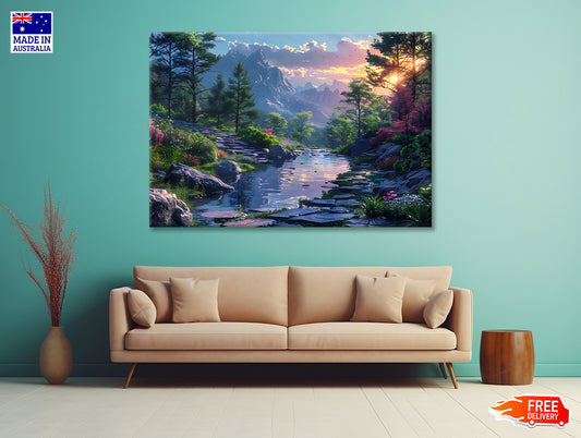 Sunset in the Mountains Print 100% Australian Made - Bella Home Decor