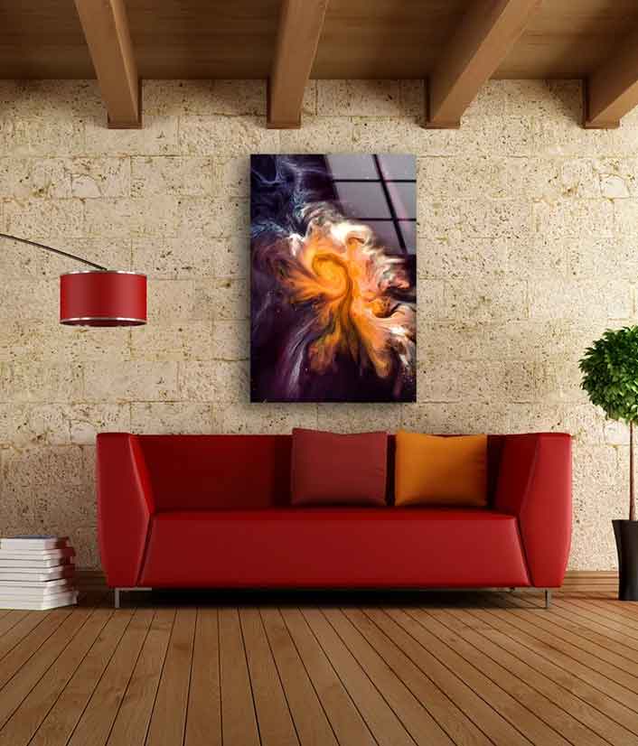 Orange Pink Abstract UV Direct Aluminum Print Australian Made Quality