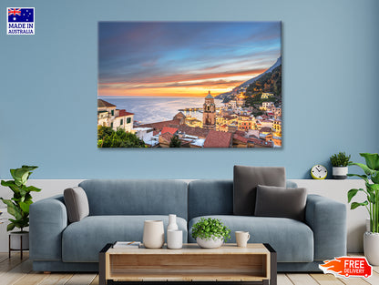 Beautiful Sky with Amalfi Coast Print 100% Australian Made - Bella Home Decor