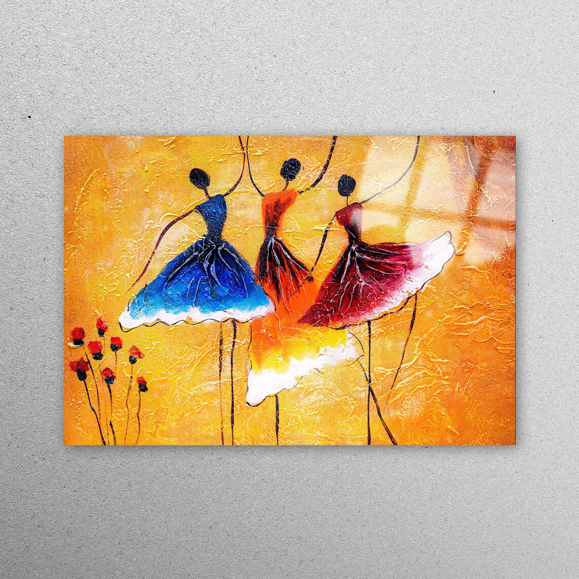 Three Ballerina Acrylic Glass Print Tempered Glass Wall Art 100% Made in Australia Ready to Hang