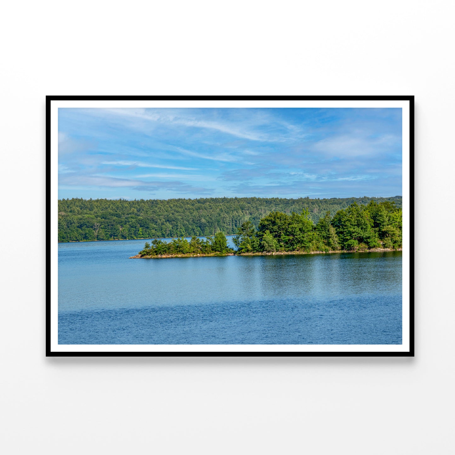 Small Piece of Land Jetting With Trees & Lake, Sky Home Decor Premium Quality Poster Print Choose Your Sizes