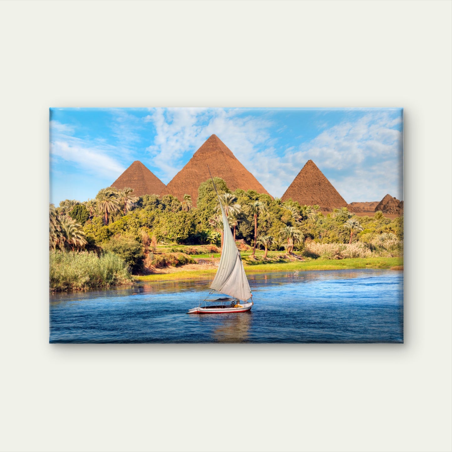 Exploring The Historic Nile River And Giza Pyramids Egypt Wall Art Decor 100% Australian Made