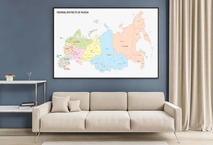 Russia Federal Districts Map Home Decor Premium Quality Poster Print Choose Your Sizes