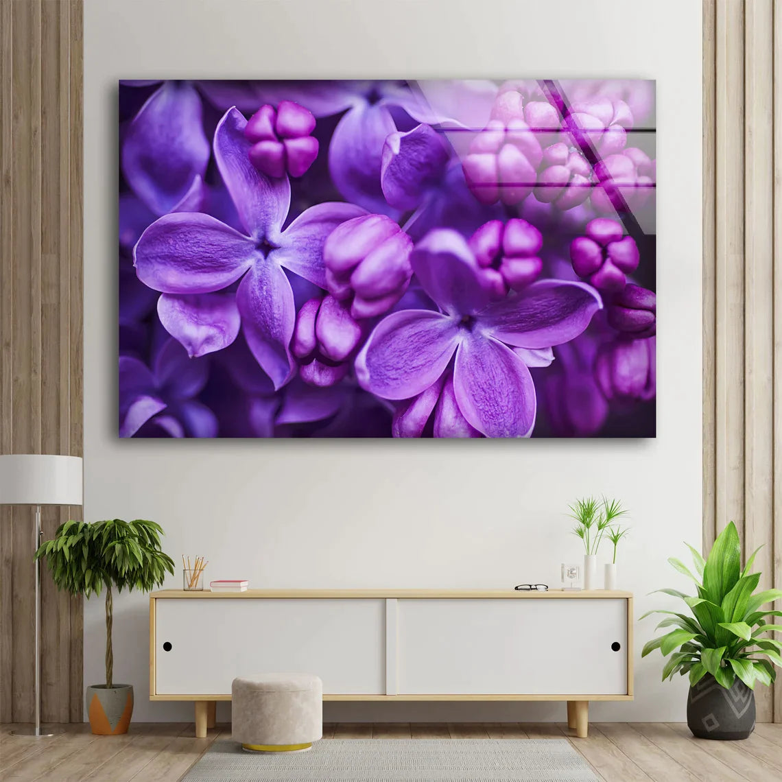 Purple Flowers Closeup UV Direct Aluminum Print Australian Made Quality