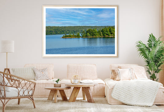 Small Piece of Land Jetting With Trees & Lake, Sky Home Decor Premium Quality Poster Print Choose Your Sizes