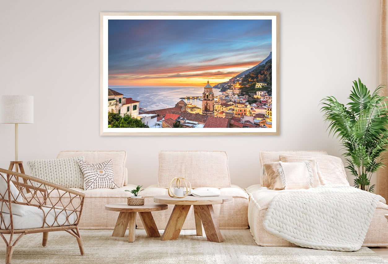 Beautiful Sky with Amalfi Coast Home Decor Premium Quality Poster Print Choose Your Sizes - Bella Home Decor