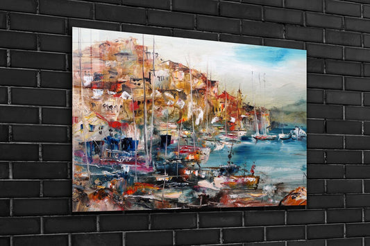 Old City Oil Painting UV Direct Aluminum Print Australian Made Quality