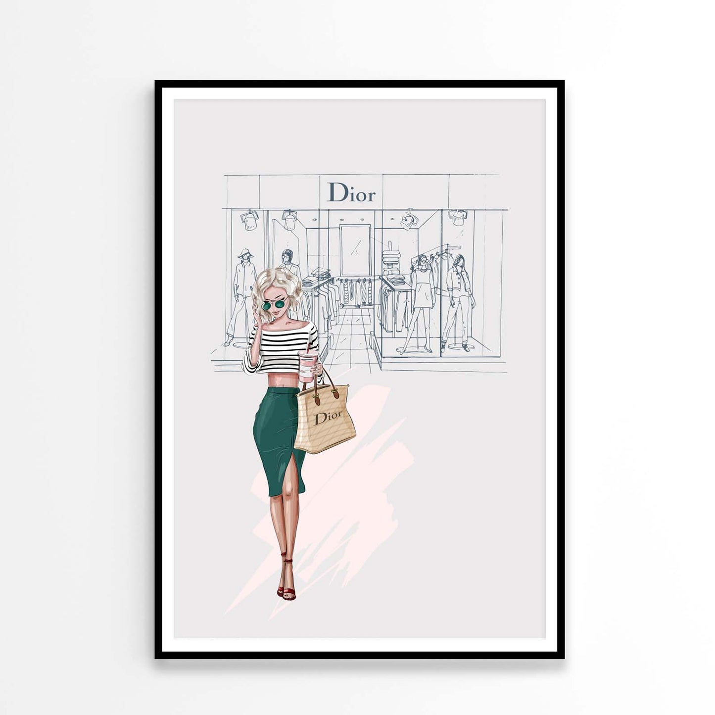 Fashion Store with Stylish Lady Design Home Decor Premium Quality Poster Print Choose Your Sizes