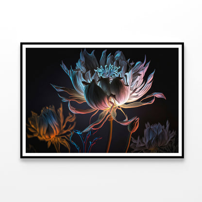 Close-Up of a Flower at Night Home Decor Premium Quality Poster Print Choose Your Sizes