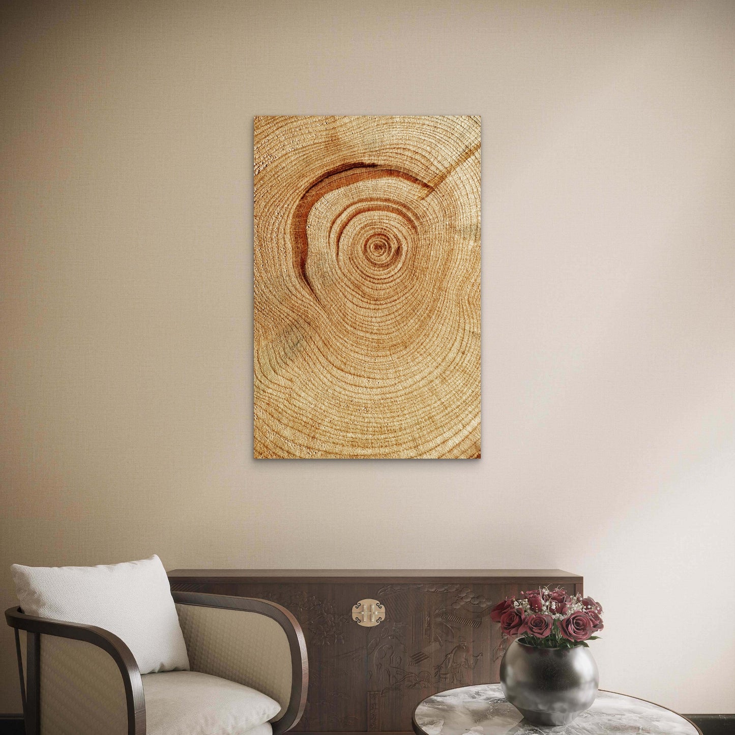 Natural Wood Grain Texture 60x90cm Metal Print Ready to Hang - Bella Home Decor