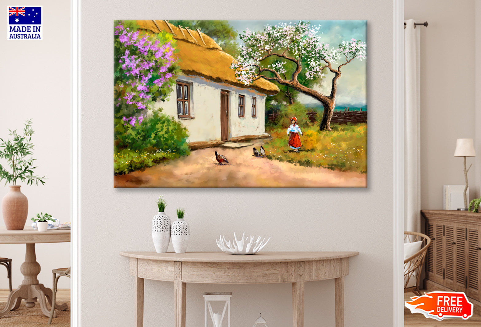 House Garden View Oil Painting Wall Art Limited Edition High Quality Print