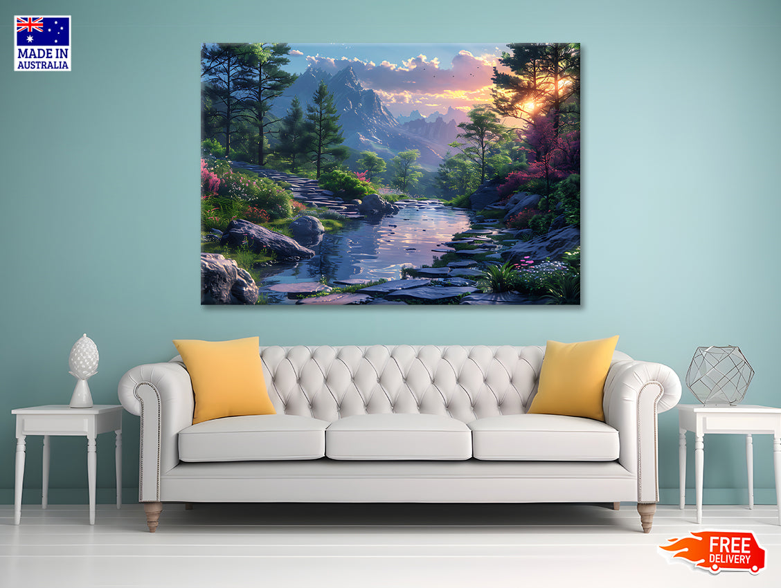 Sunset in the Mountains Print 100% Australian Made - Bella Home Decor