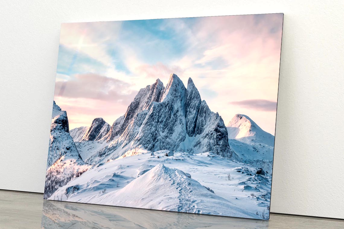 Scenery Of Majestic Snow Mountain  Acrylic Glass Print Tempered Glass Wall Art 100% Made in Australia Ready to Hang