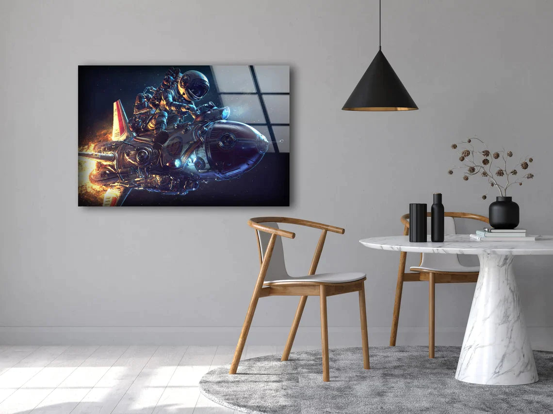 Astronaut with Rocket UV Direct Aluminum Print Australian Made Quality