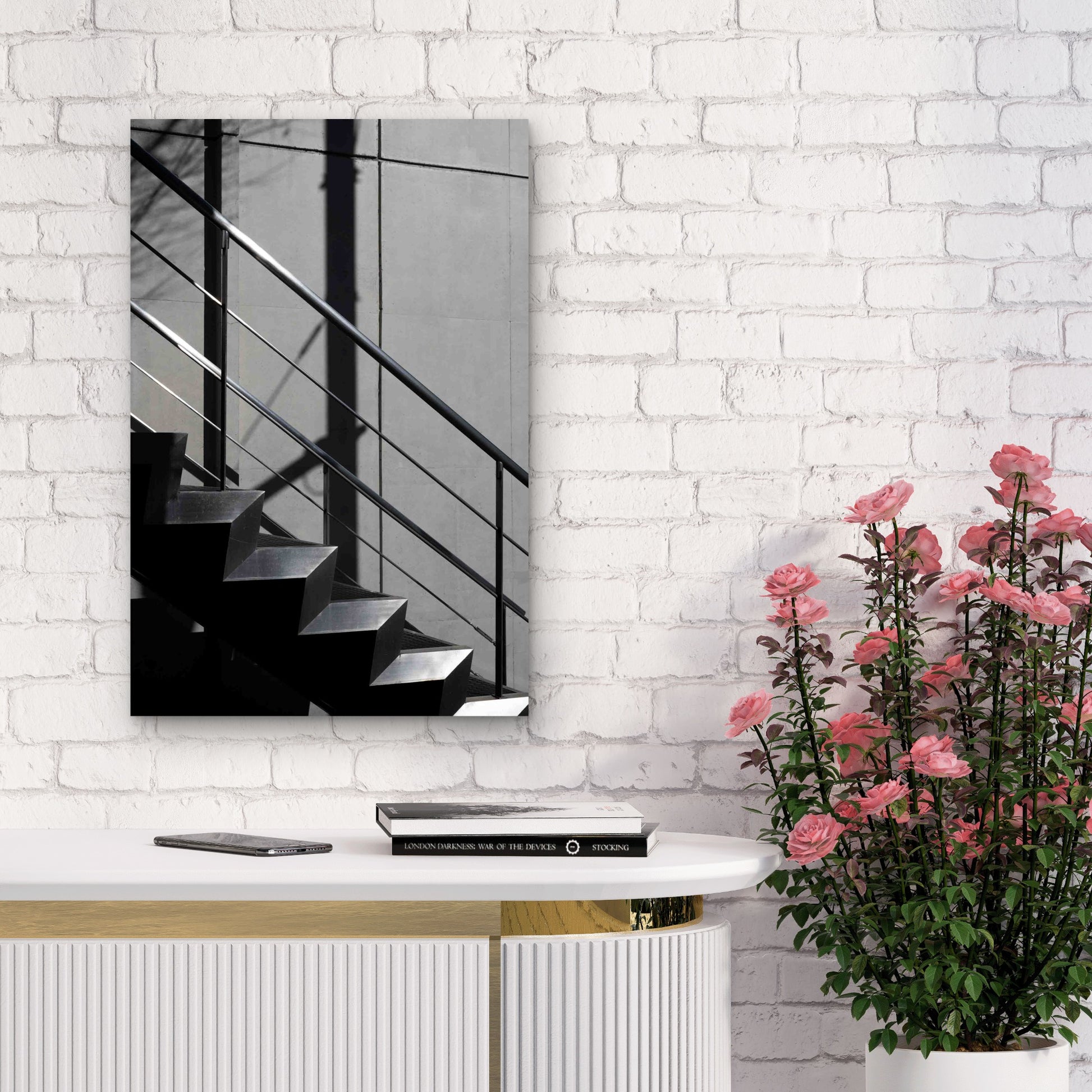 Abstract City Building Shadows 60x90cm Metal Print Ready to Hang