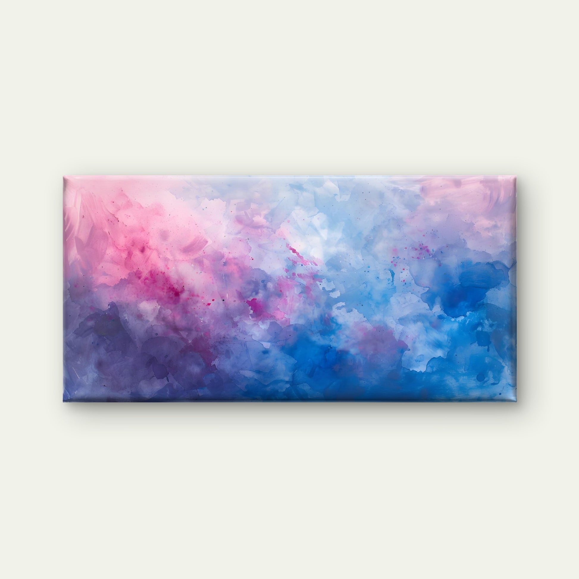 Pink and Blue Cloudscape Wall Art Canvas Office Home Room Framed 120x60cm - Bella Home Decor
