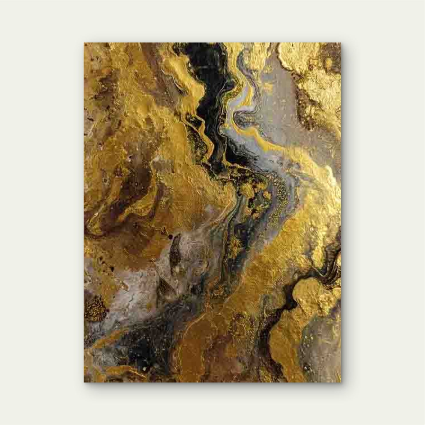 Luxury Golden Abstract 60x90cm Metal Print Ready to Hang