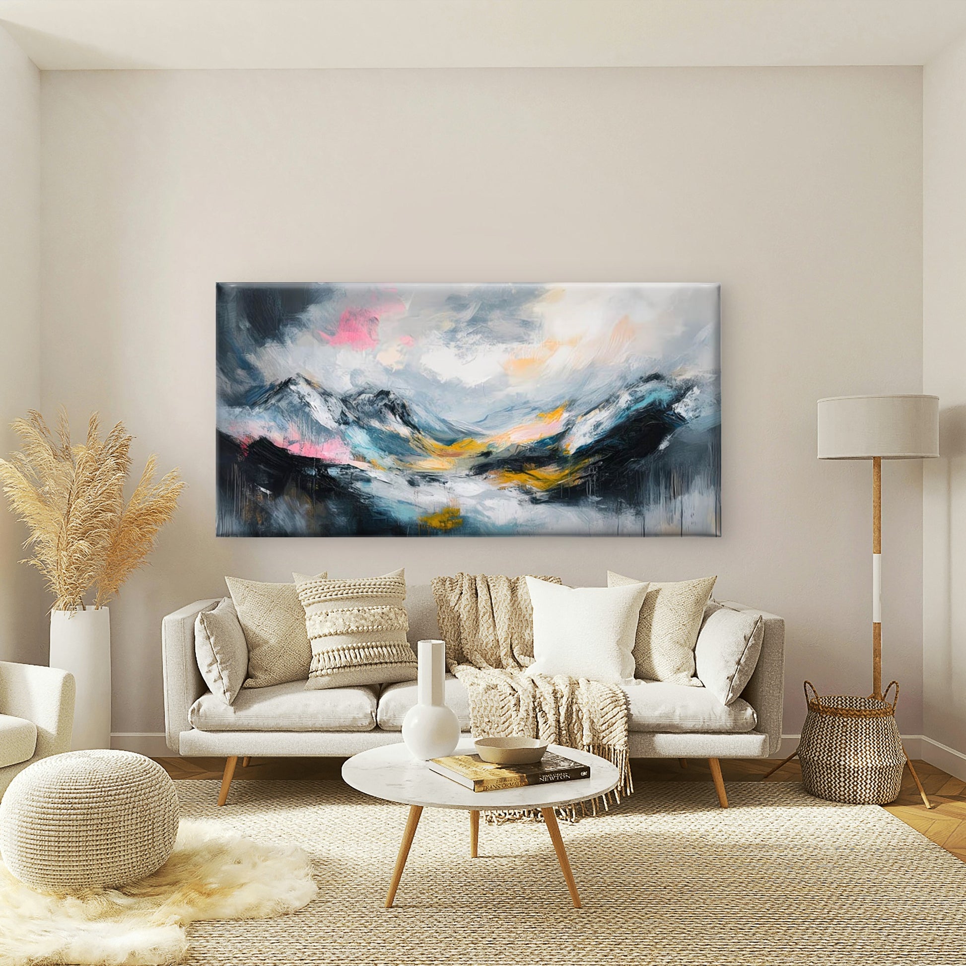 Bold Strokes High Altitudes Wall Art Canvas Office Home Room Framed 120x60cm - Bella Home Decor