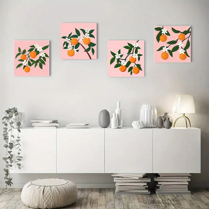 4pcs   Fruit  Picture for Home Office    Wall Art Canvas Framed
