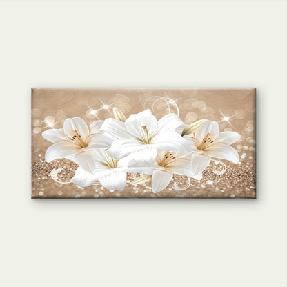 Fantasy Floral Lily Flower Wall Art Canvas Office Home Room Framed 120x60cm - Bella Home Decor