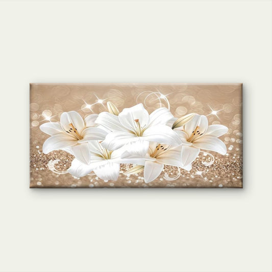Fantasy Floral Lily Flower Wall Art Canvas Office Home Room Framed 120x60cm