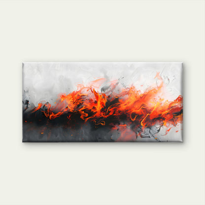 Fire Versus Water Artwork Wall Art Canvas Office Home Room Framed 120x60cm