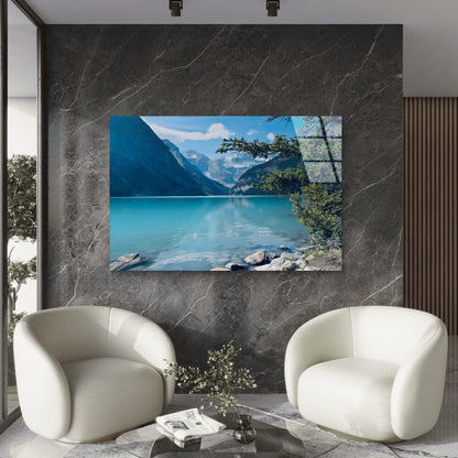 Glacial Water Landscape Tempered Glass Printing Wall Art Australian Made Quality
