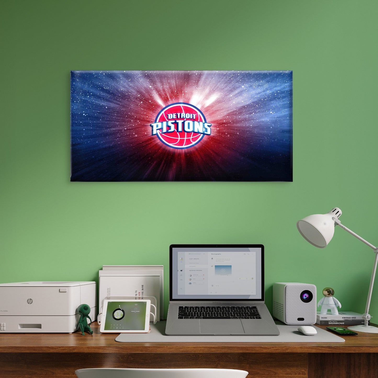 Cosmic Red Blue Basketball Wall Art Canvas Office Home Room Framed 120x60cm