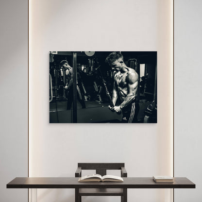 Workout Fitness Cable Pushdown 5mm thick Plastic Poster Ready to Hang 90x60cm