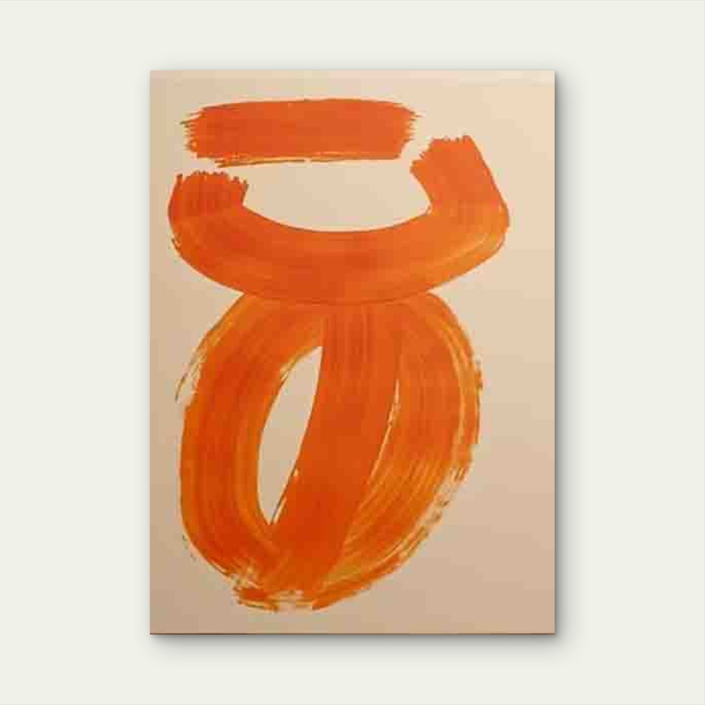 Abstract Orange Brushstroke Painting Metal Print Ready to Hang - Bella Home Decor