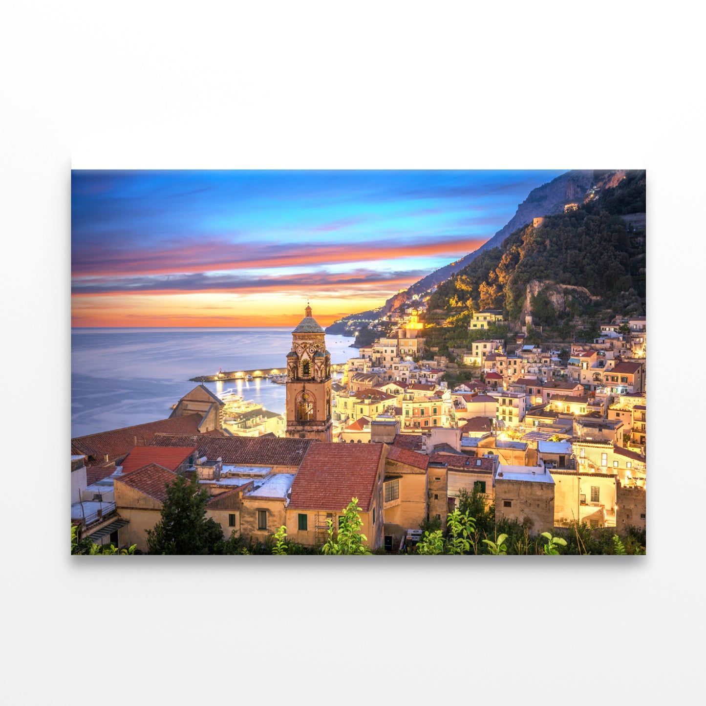 Blue & Orange Sky in Amalfi Coast Print 100% Australian Made - Bella Home Decor