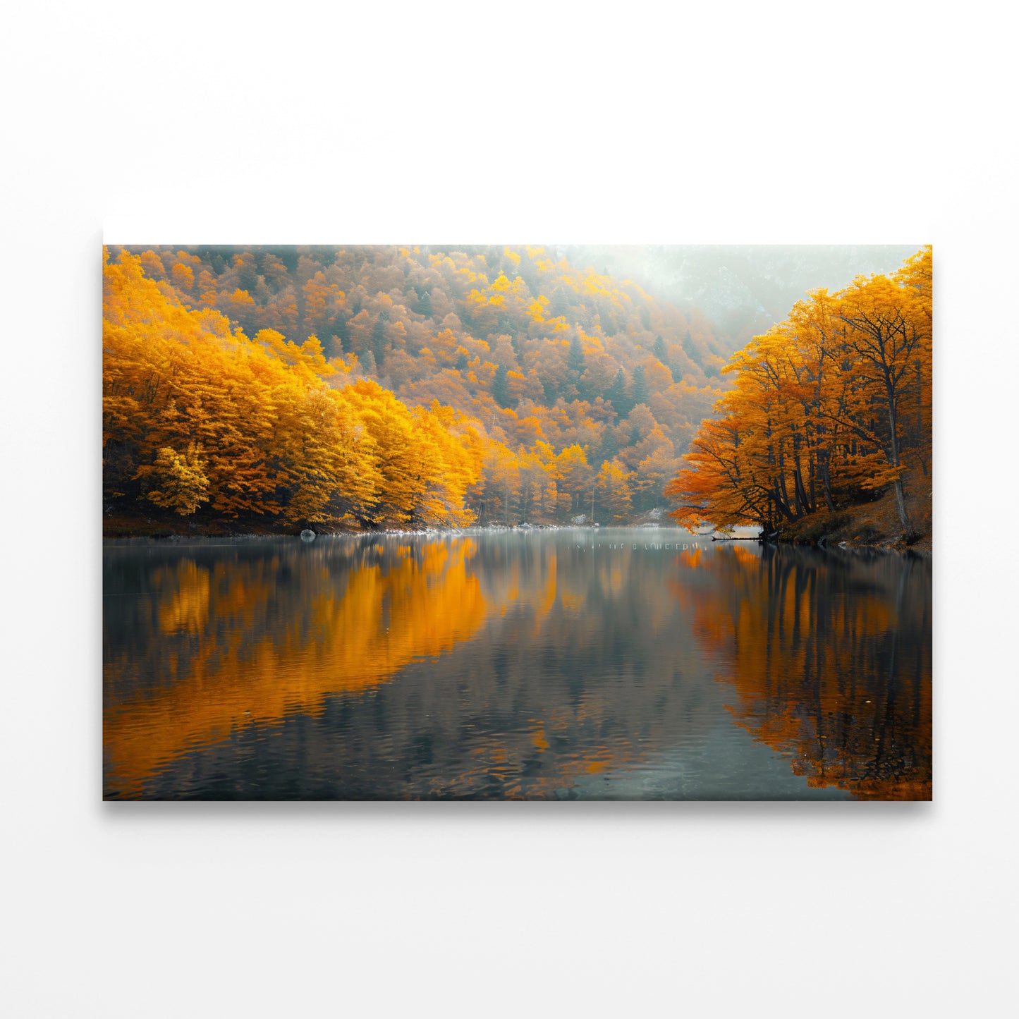 Serene Body of Water Surrounded by Trees in autumn Print 100% Australian Made - Bella Home Decor