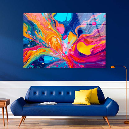 Fantasy Multicolor Abstract Acrylic Glass Print Tempered Glass Wall Art 100% Made in Australia Ready to Hang