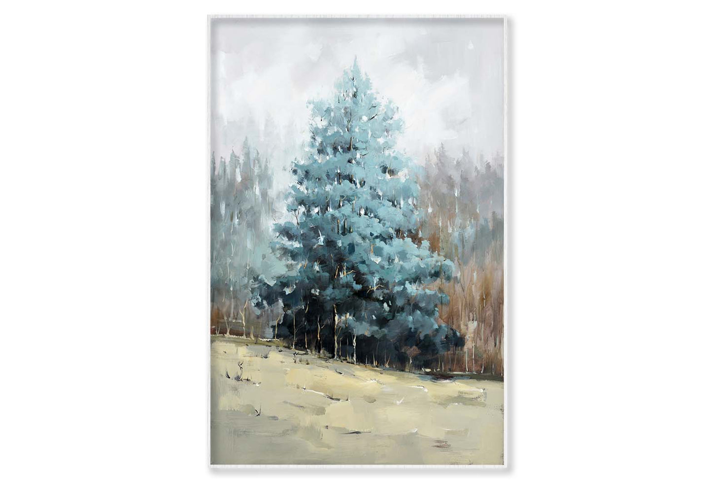 Trees, Blue Texture, Scenery Paint Wall Art Limited Edition High Quality Print