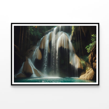 Waterfall in Forest View Home Decor Premium Quality Poster Print Choose Your Sizes - Bella Home Decor
