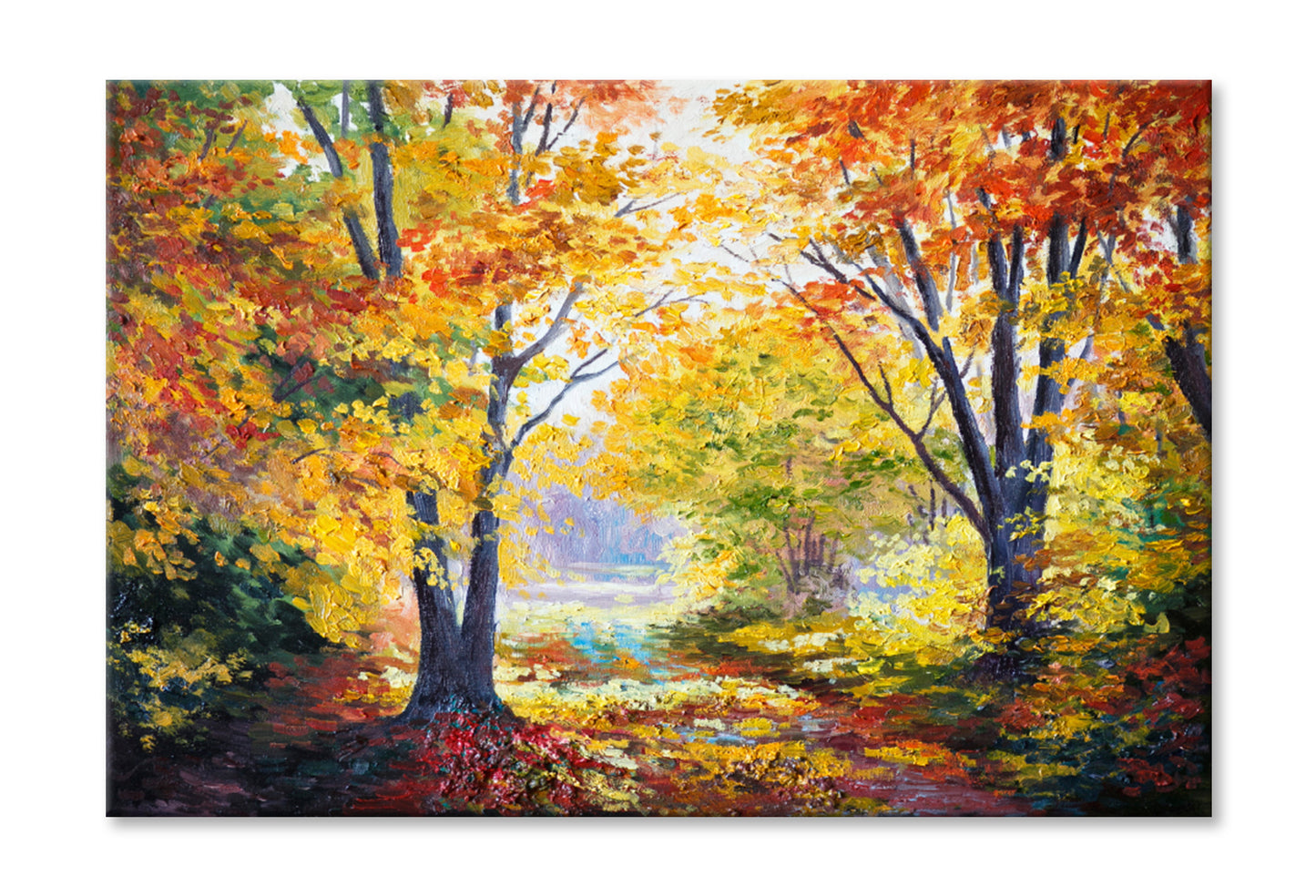 Autumn Forest, Abstract, Season Oil Painting Wall Art Limited Edition High Quality Print Stretched Canvas None