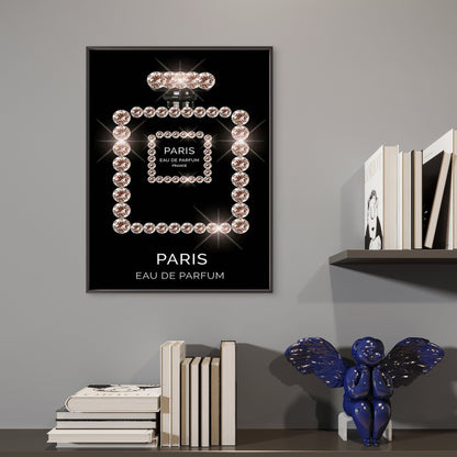 Black Silver Shining Perfume Luxury Design Fashion Home Decor Premium Quality Poster Print Choose Your Sizes - Bella Home Decor