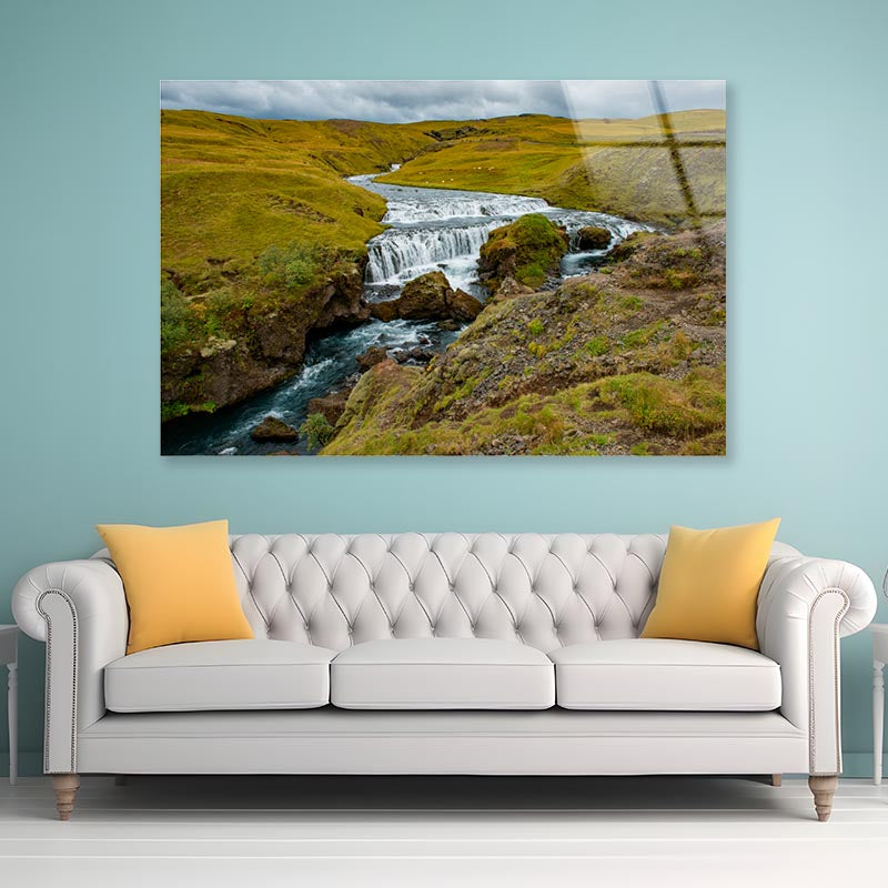 Waterfall with Rocks Acrylic Glass Print Tempered Glass Wall Art 100% Made in Australia Ready to Hang