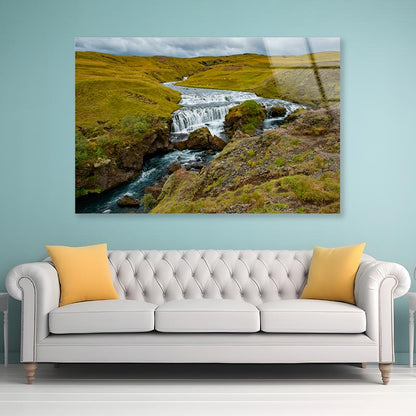 Waterfall with Rocks Acrylic Glass Print Tempered Glass Wall Art 100% Made in Australia Ready to Hang