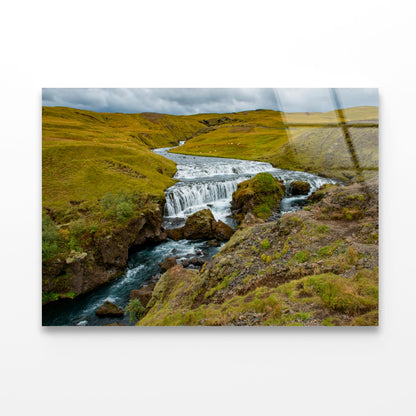 Waterfall with Rocks Acrylic Glass Print Tempered Glass Wall Art 100% Made in Australia Ready to Hang