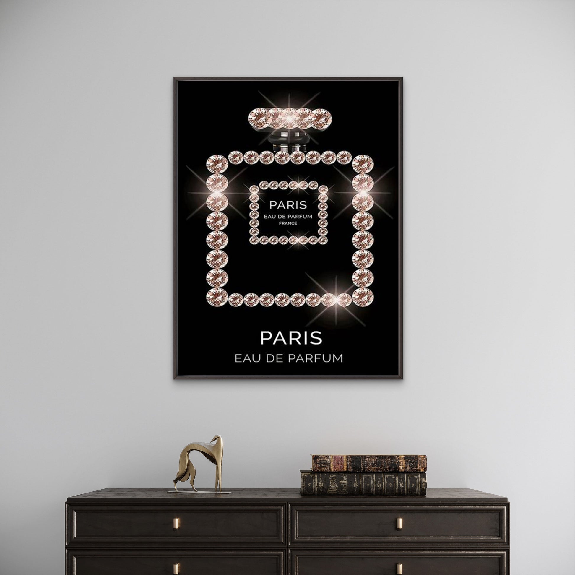 Black Silver Shining Perfume Luxury Design Fashion Home Decor Premium Quality Poster Print Choose Your Sizes - Bella Home Decor
