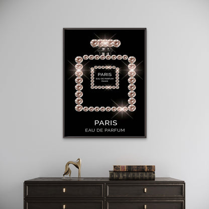 Black Silver Shining Perfume Luxury Design Fashion Home Decor Premium Quality Poster Print Choose Your Sizes - Bella Home Decor
