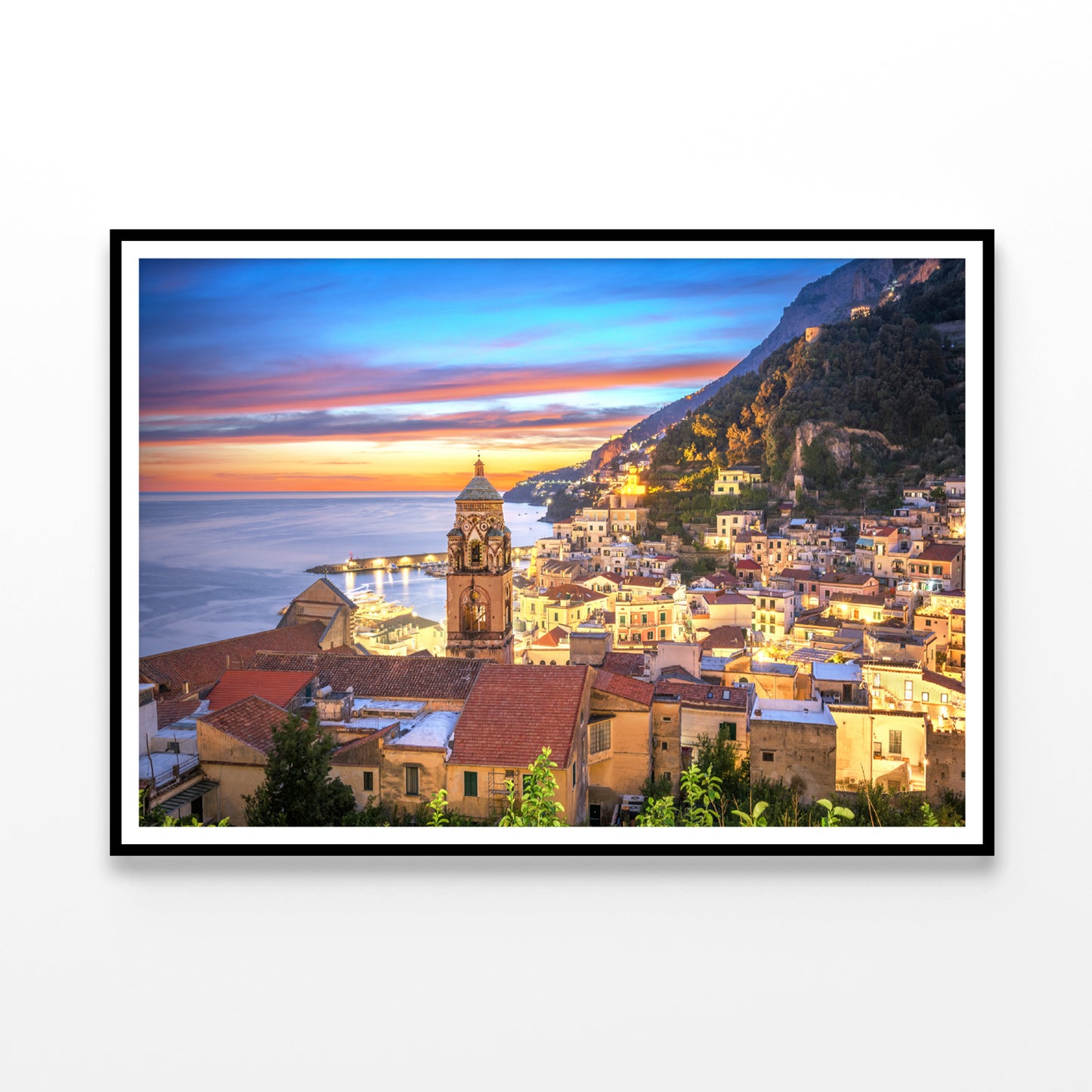 Blue & Orange Sky in Amalfi Coast Home Decor Premium Quality Poster Print Choose Your Sizes - Bella Home Decor