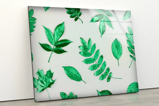 Green Leaves Floral UV Direct Aluminum Print Australian Made Quality