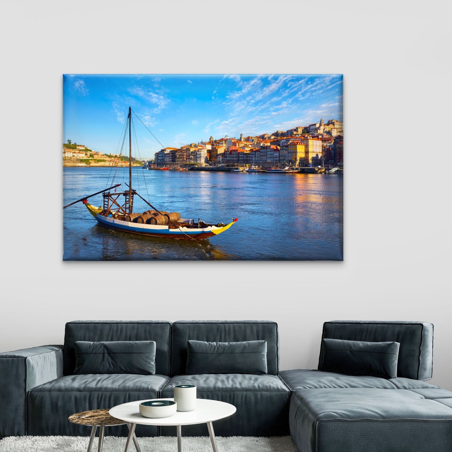Golden Sunset Over The Beautiful Douro River In Portugal Wall Art Decor 100% Australian Made