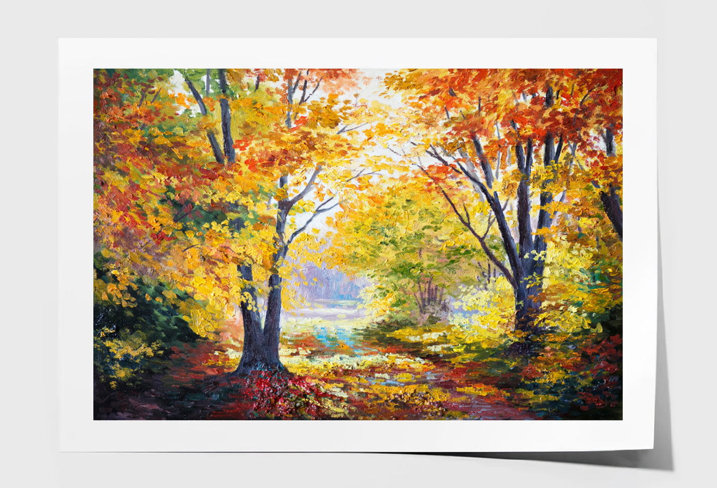 Autumn Forest, Abstract, Season Oil Painting Wall Art Limited Edition High Quality Print Unframed Roll Canvas None