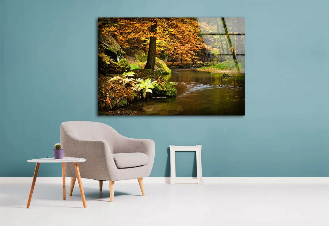 River & Forest Scenery UV Direct Aluminum Print Australian Made Quality